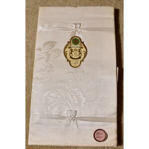 Vintage Imported Table Damask Set Tablecloth Napkins Cotton Rayon Japan